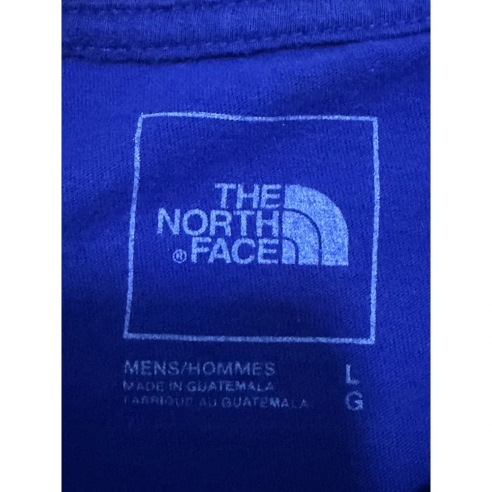 The North Face Box NSE Shirt Mens Large Blue Back Graphic Never Stop Exploring
